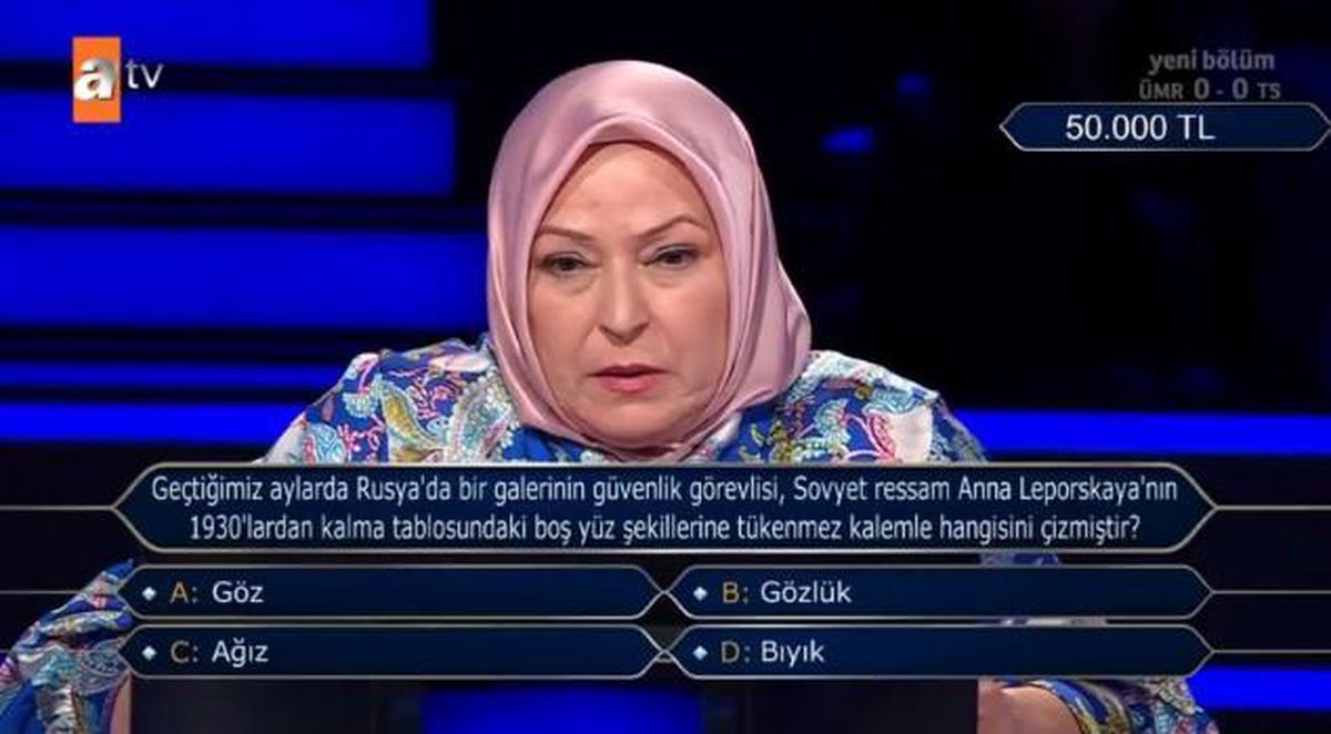 (Geçtiğimiz aylarda Rusya'da bir galerinin...) Kim Milyoner Olmak İster 2 Eylül Sorusu Cevabı Nedir? Kim Milyoner Olmak İster 50 Bin TL'lik soru!