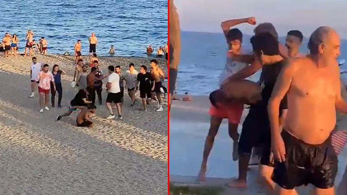 Genç kızın sahilde fotoğrafını çeken yabancı uyruklu şahıslar, çevredekiler tarafından tekme tokat dövüldü