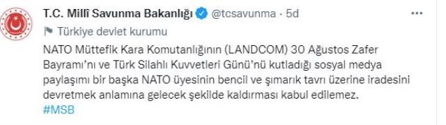 NATO'nun 30 Ağustos paylaşımını kaldırmasına MSB'den sert tepki: Kabul edilemez