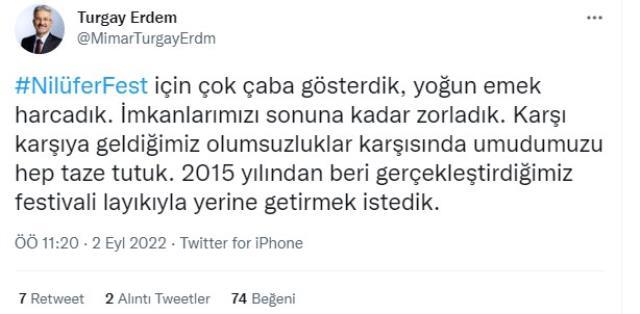 Nilüfer Müzik Festivali'ne konaklama ve alkol yasağı getirildi