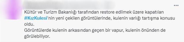 Restorasyonda olan Kız Kulesi'nin son görüntüleri sosyal medyada gündem oldu