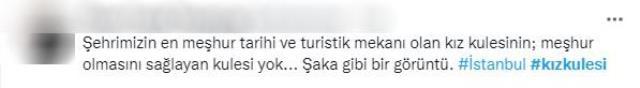 Restorasyonda olan Kız Kulesi'nin son görüntüleri sosyal medyada gündem oldu