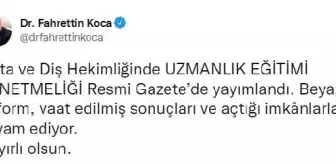 Tıpta ve Diş Hekimliğinde Uzmanlık Eğitimi Yönetmeliği Resmi Gazete'de