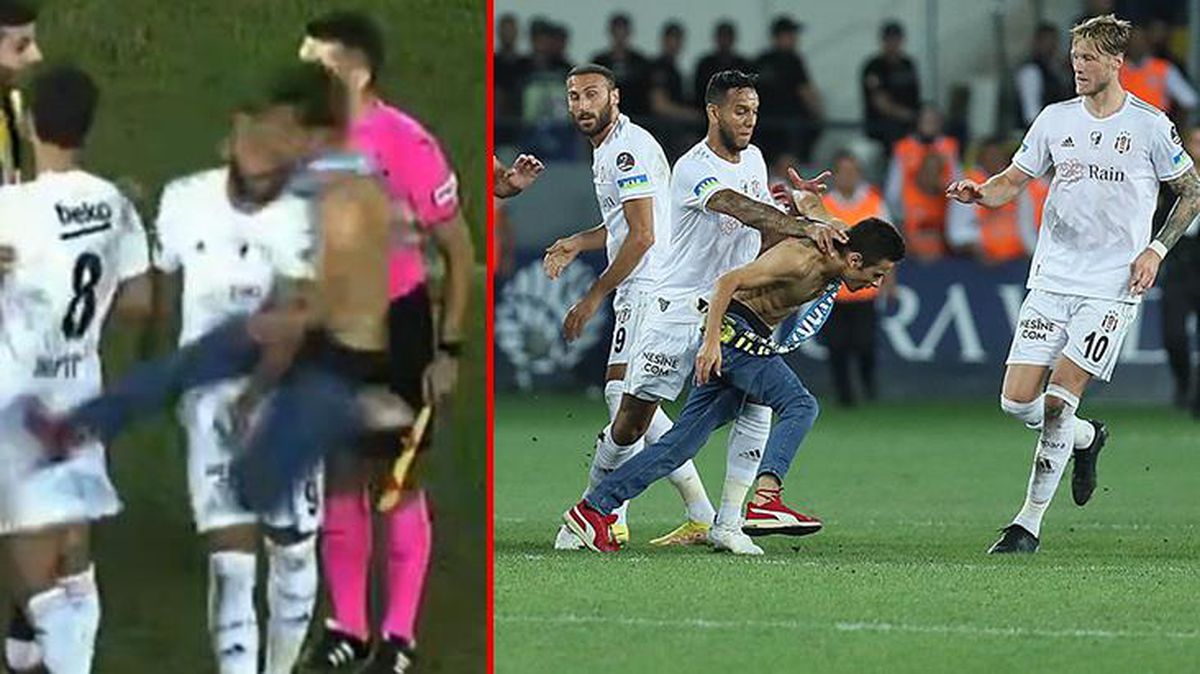Ankara'da olaylı gece! Maç sonunda Beşiktaşlı yıldıza uçan tekme atan saldırgan gözaltına alındı