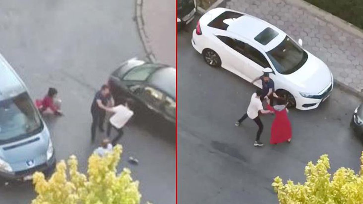 Vicdansız adam, kendisinden boşanmak isteyen karısını sokak ortasında sopayla dövdü