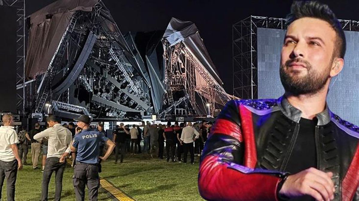 Tarkan'ın konser vereceği sahne yıkıldı, kazanın boyutu gün ağarınca ortaya çıktı