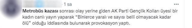 AK Parti Gençlik Kolları'ndan metrobüs kazasına ilişkin tepki çeken video: Binlerce yaralı ve ölüler var,