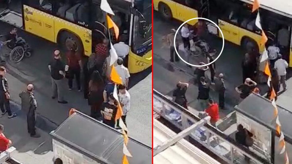Pes dedirten görüntü! İETT şoförü engelli vatandaşı otobüse almadı