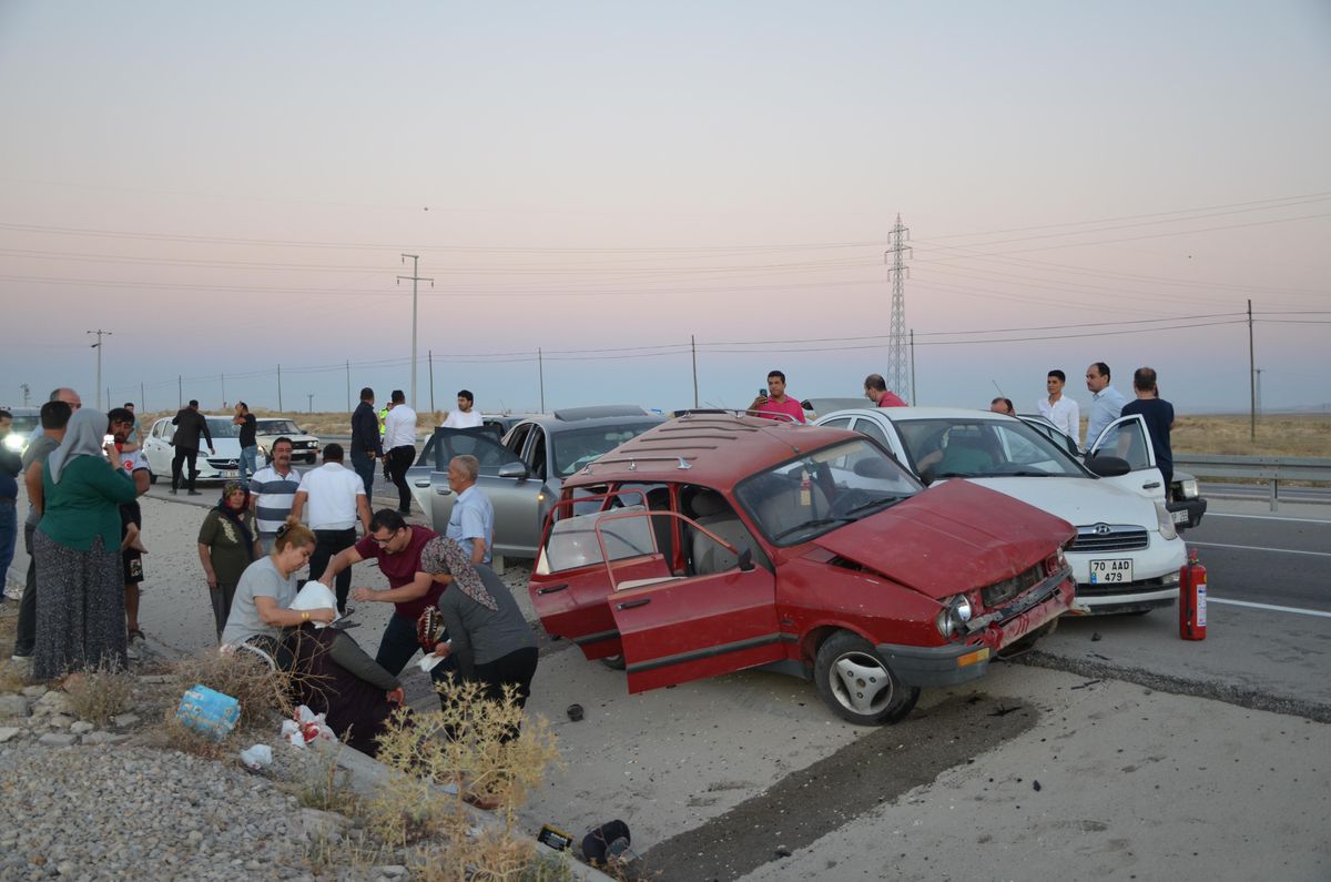 Son dakika haberi | Karaman'da zincirleme trafik kazasında 4 kişi yaralandı