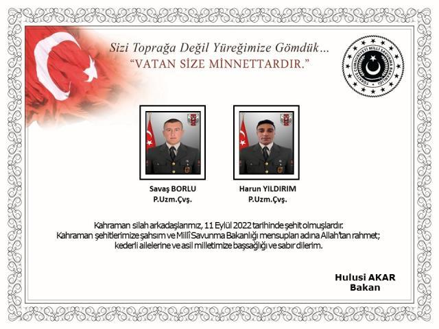 Son Dakika! Pençe-Kilit operasyon bölgesinden kahreden haber! 2 Mehmetçik şehit düştü, 4'ü yaralı Son Dakika! Pençe-Kilit operasyon bölgesinden kahreden haber! 2 Mehmetçik şehit düştü, 4'ü yaralı