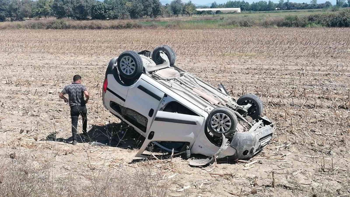 Son dakika 3. sayfa: Virajı alamayan otomobil mısır tarlasına uçtu: 1 yaralı