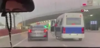 Bursa haber: Bursa'da sürücülerin araçlarıyla yol verme kavgası kamerada