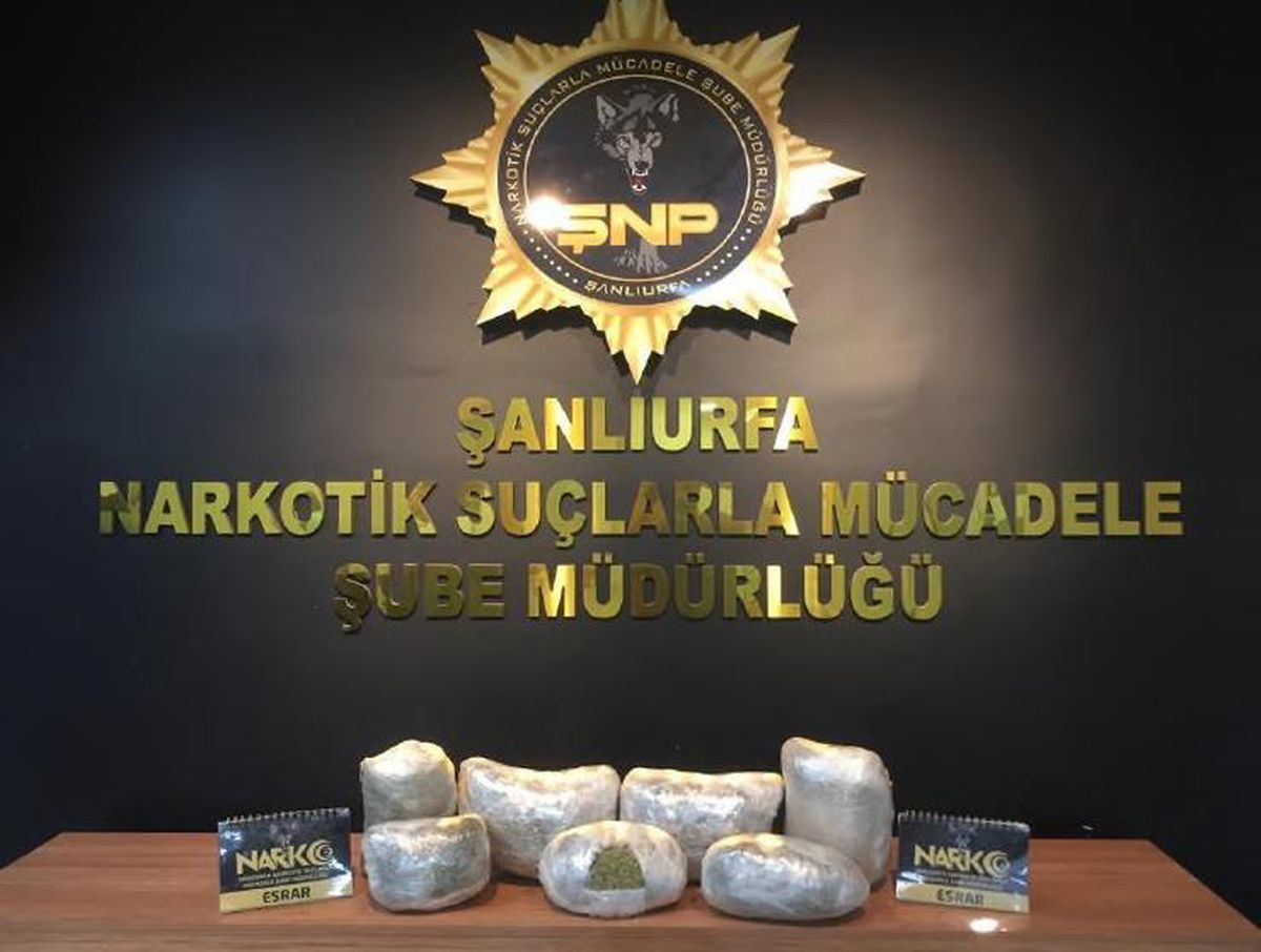 Şanlıurfa haber... Şanlıurfa'da 5 kilo 650 gram esrar ele geçirildi