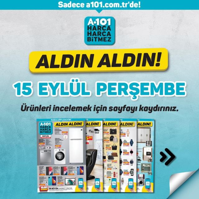 15 Eylül A101 kataloğu: A101'e gelen ürünler! A101 bu hafta katalog ürünleri neler? A101'e gelecek ürünler ve A101 fiyat listesi!