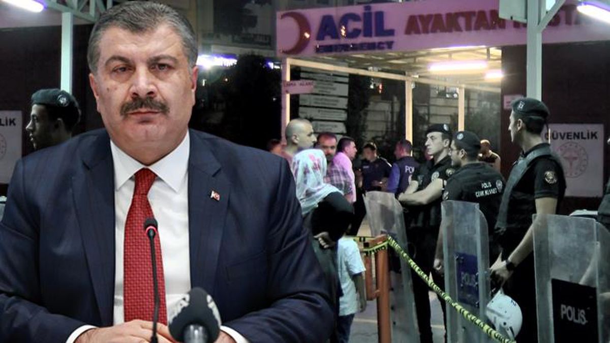 Hastanede 'Sessiz olun' uyarısı yapan güvenlik görevlisi bıçaklanarak öldürüldü! Bakan Koca'dan paylaşım gecikmedi