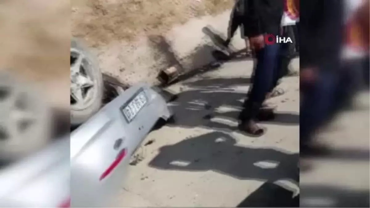 Takla atan araçtaki 2 kişi yaralandı