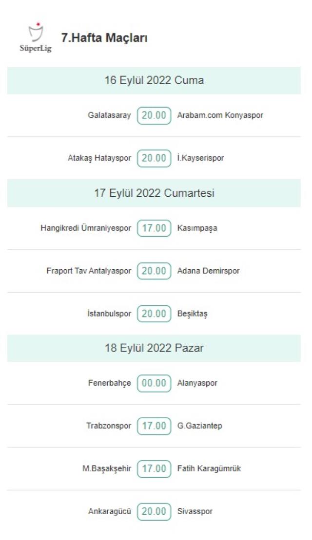 GÜNCEL Süper Lig fikstürü! Süper Lig puan durumu, fikstür! Süper Lig'de bu hafta hangi maçlar var? İşte Süper Lig 7. hafta maçları