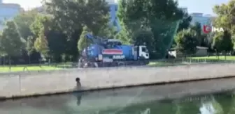 Kağıthane Deresi'ni kirleten İBB aracı görüntülendi