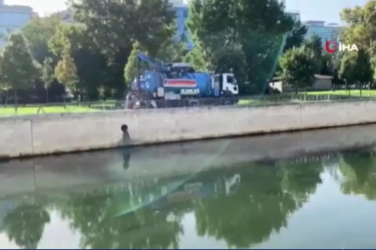 Kağıthane Deresi'ni kirleten İBB aracı görüntülendi