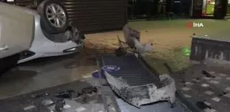 Alkollü sürücü kontrolünü kaybetti, yürüyüş parkuruna takla atarak girdi