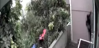 Kur'an kursundan hırsızlık yapmaya kalktı, başına gelmeyen kalmadı...Metrelerce yükseklikten yere böyle çakıldı