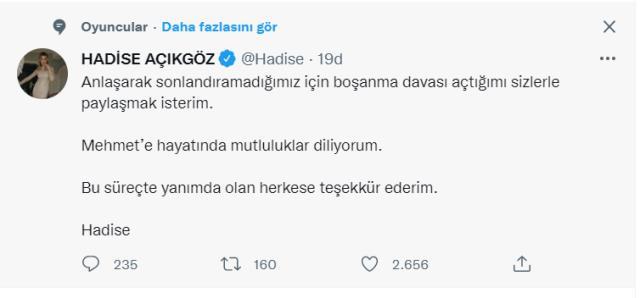 Hadise neden boşandı? Hadise Mehmet Dinçerler boşanma sebebi ne?