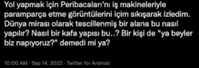 Yol yapımı sırasında peribacalarının yıkıldığı iddiası