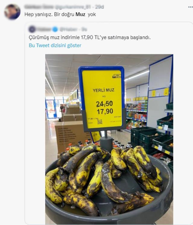 Zincir markette 'Yerli' diye satılan muz hem görüntüsü hem de fiyatıyla tartışma yarattı