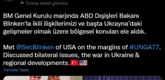 Çavuşoğlu, New York'ta Amerikalı mevkidaşı Blinken ile bir araya geldi