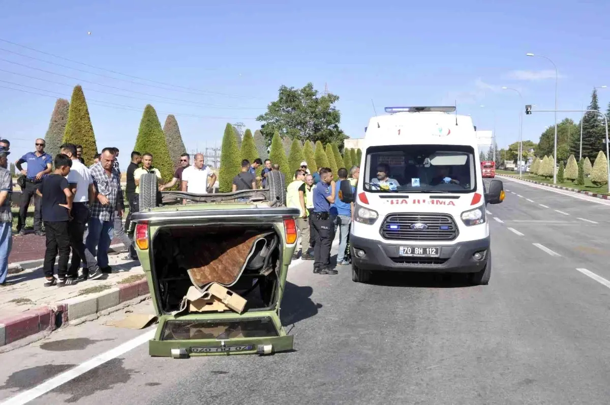 Son dakika 3. sayfa: Takla atan otomobilin sürücüsü ölümden döndü