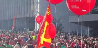 Belçika'da enflasyon ve hayat pahalılığı protesto edildi