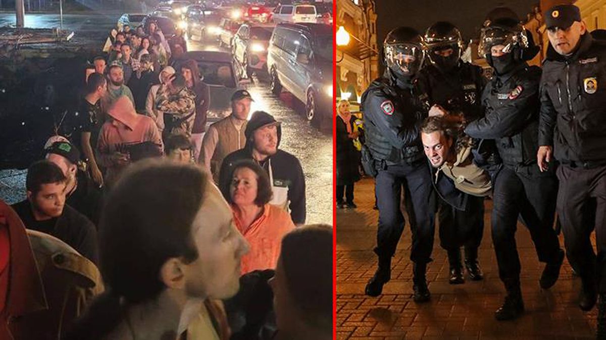 Putin'in seferberlik ilanı sonrası Rusya'da hareketli saatler! Kimi sokağa çıkıp protesto etti, kimi ülkeden kaçmanın derdine düştü