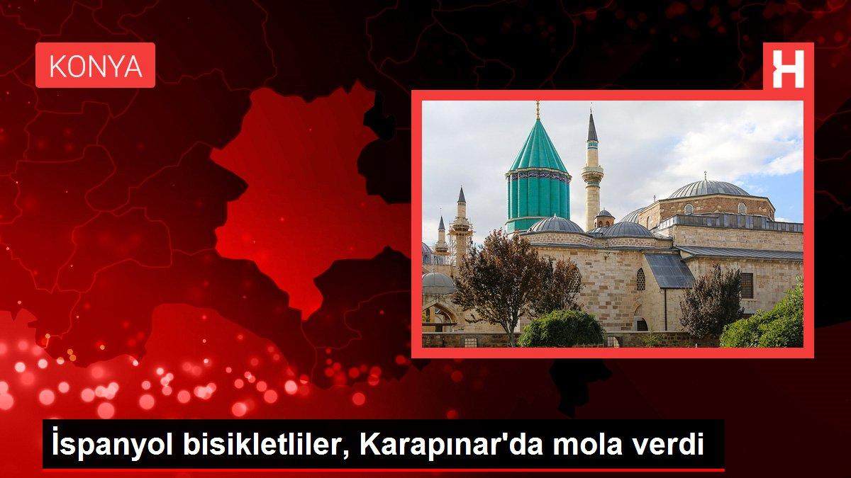 Konya haber... İspanyol bisikletliler, Karapınar'da mola verdi