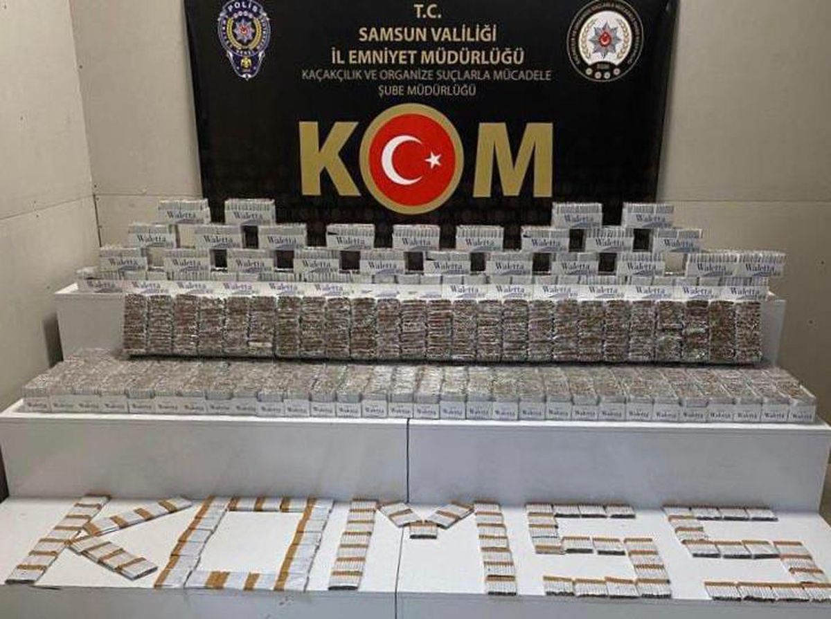 Samsun haberleri! Samsun'da bir araçta 48 bin filtreli sigara kağıdı yakalandı