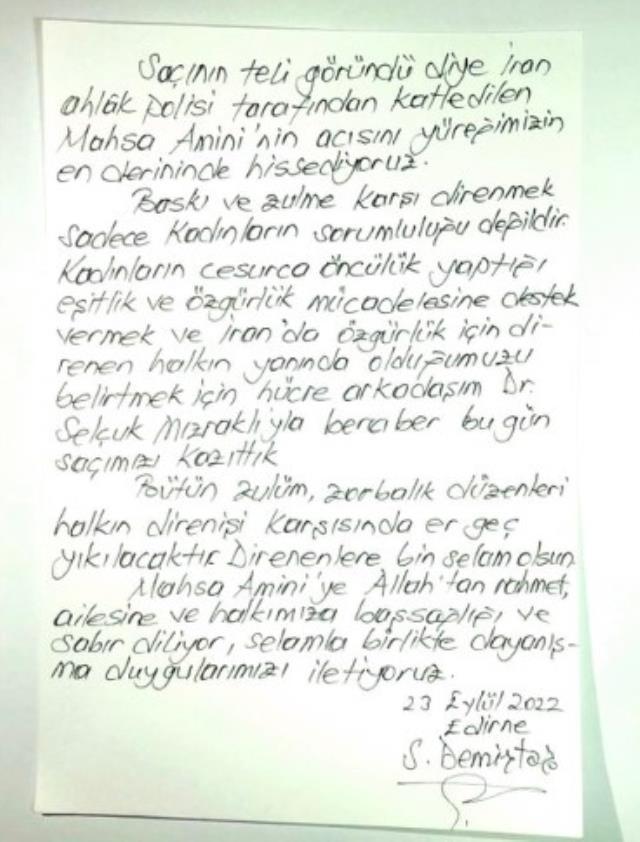 Selahattin Demirtaş, Mahsa Amini protestolarına destek için saçlarını kazıttı!