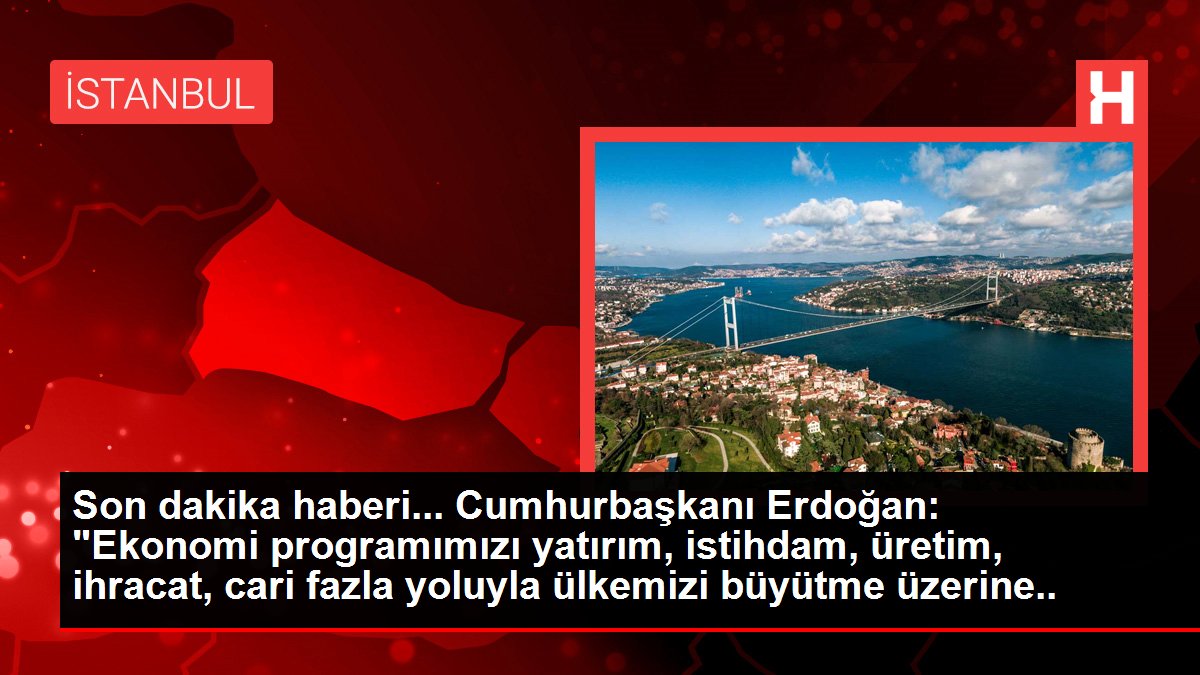 Son dakika haberi... Cumhurbaşkanı Erdoğan: 'Ekonomi programımızı yatırım, istihdam, üretim, ihracat, cari fazla yoluyla ülkemizi büyütme üzerine kurduk'