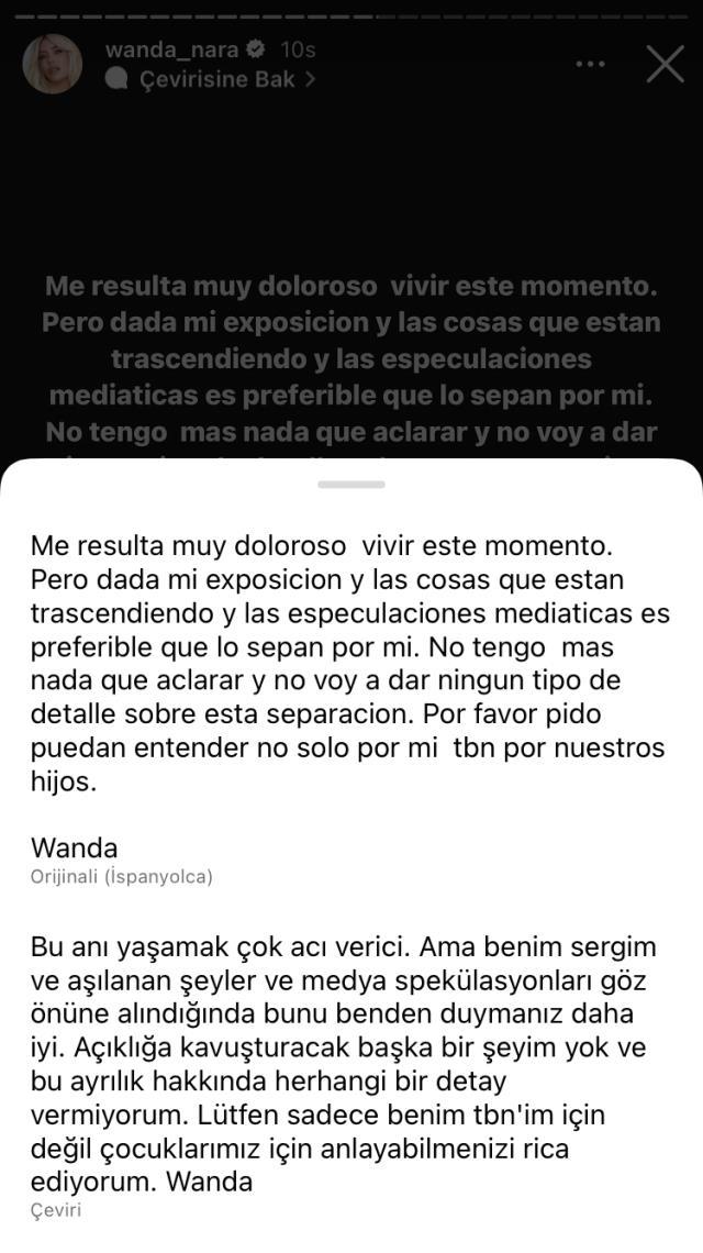 Wanda Nara Instagram paylaşımı ne? Wanda Nara stroy Türkçe çevirisi! Wanda Nara Instagram paylaşımı ne? Wanda Nara stroy Türkçe çevirisi!