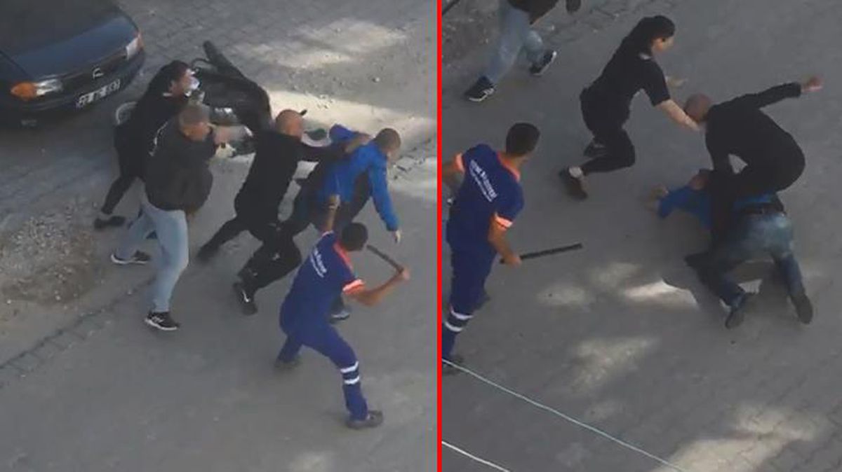 Boşanma aşamasındaki eşinin işyerine gelen kişi çevredekilerce darbedildi, dayaktan eşi kurtardı