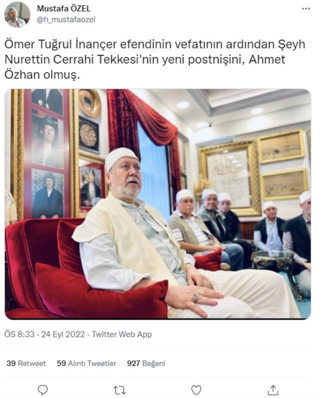 Ünlü sanatçı Ahmet Özhan Cerrahi Tarikatı'nın şeyhi oldu Ünlü sanatçı Ahmet Özhan Cerrahi Tarikatı'nın şeyhi oldu