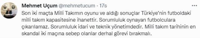 Cumhurbaşkanı Başdanışmanı Mehmet Uçum'dan sert A Milli Takım çıkışı: Derhal görevi bırakmalı