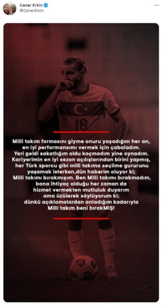Caner Erkin milli takımı bıraktı mı? Caner Erkin'in milli takım paylaşımı ne? Hamit Altıntop, Caner Erkin ile ilgili ne söyledi?