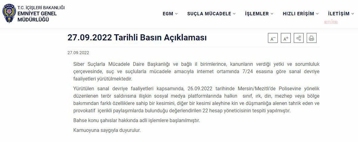 Mersin gündem haberi... EGM'den Mersin'deki terör saldırısına ilişkin provokatif paylaşım yapan hesaplara inceleme