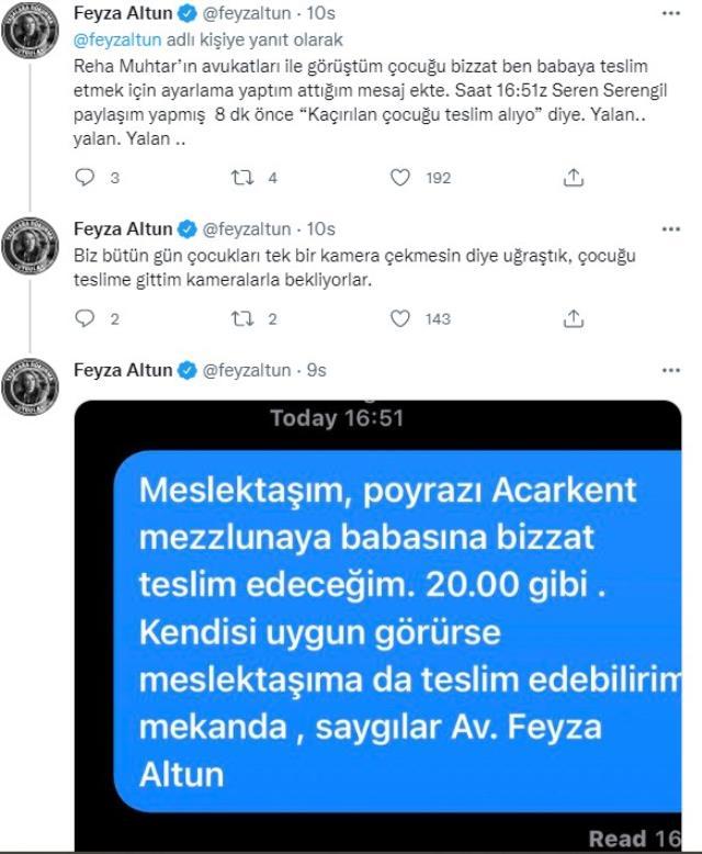 Seren Serengil'in 'Reha Muhtar kaçırılan oğlunu alıyor' paylaşımı Deniz Uğur'un avukatını sinirlendirdi Seren Serengil'in 'Reha Muhtar kaçırılan oğlunu alıyor' paylaşımı Deniz Uğur'un avukatını sinirlendirdi