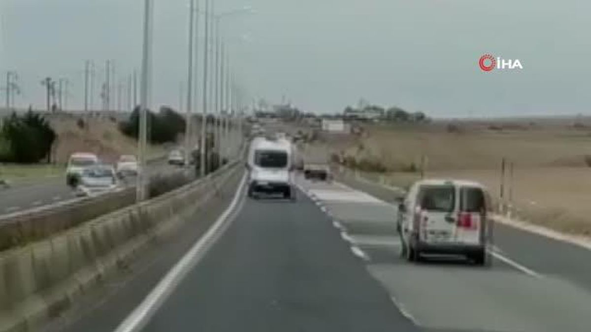 Trafikte ters yöne yolculuk kamerada