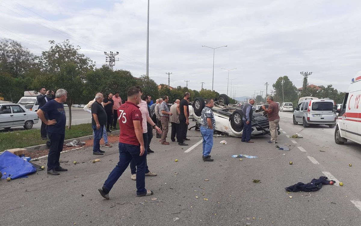 Samsun gündem haberi: Samsun'da devrilen pikaptaki 2 kişi yaralandı