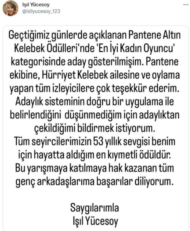 Ünlü isimler, adaylık sistemini adaletli bulmadığı için Altın Kelebek adaylığından çekildi