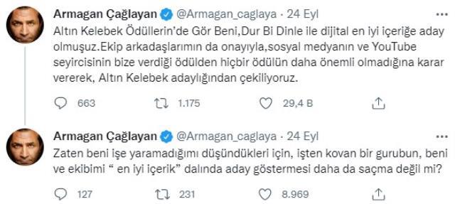 Armağan Çağlayan Altın Kelebek Ödülü'nden çekildi mi? Altın Kelebek Ödülleri'nden hangi ünlüler çekildi?