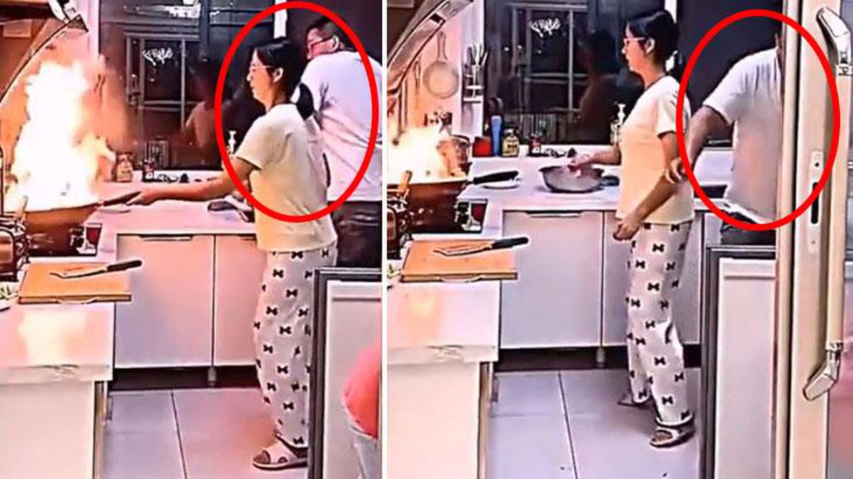 Evde yangın çıkar gibi olunca evin babası yapmaması gerekeni yaptı! Sondaki harekete dikkat