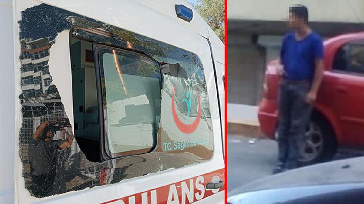 Sağlık görevlisinin kaburgasını kıran şahıs, daha sonra ambulansa saldırdı