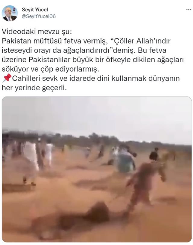 Pakistan'da insanların 'İslam'a aykırı' diyerek yeni dikilen ağaçları söktüğü iddiası